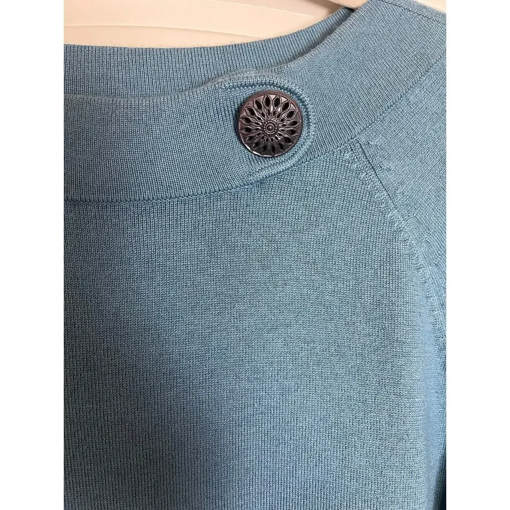 Pendleton | Size L Silk & Cashmere Blend Sweater Teal Blue